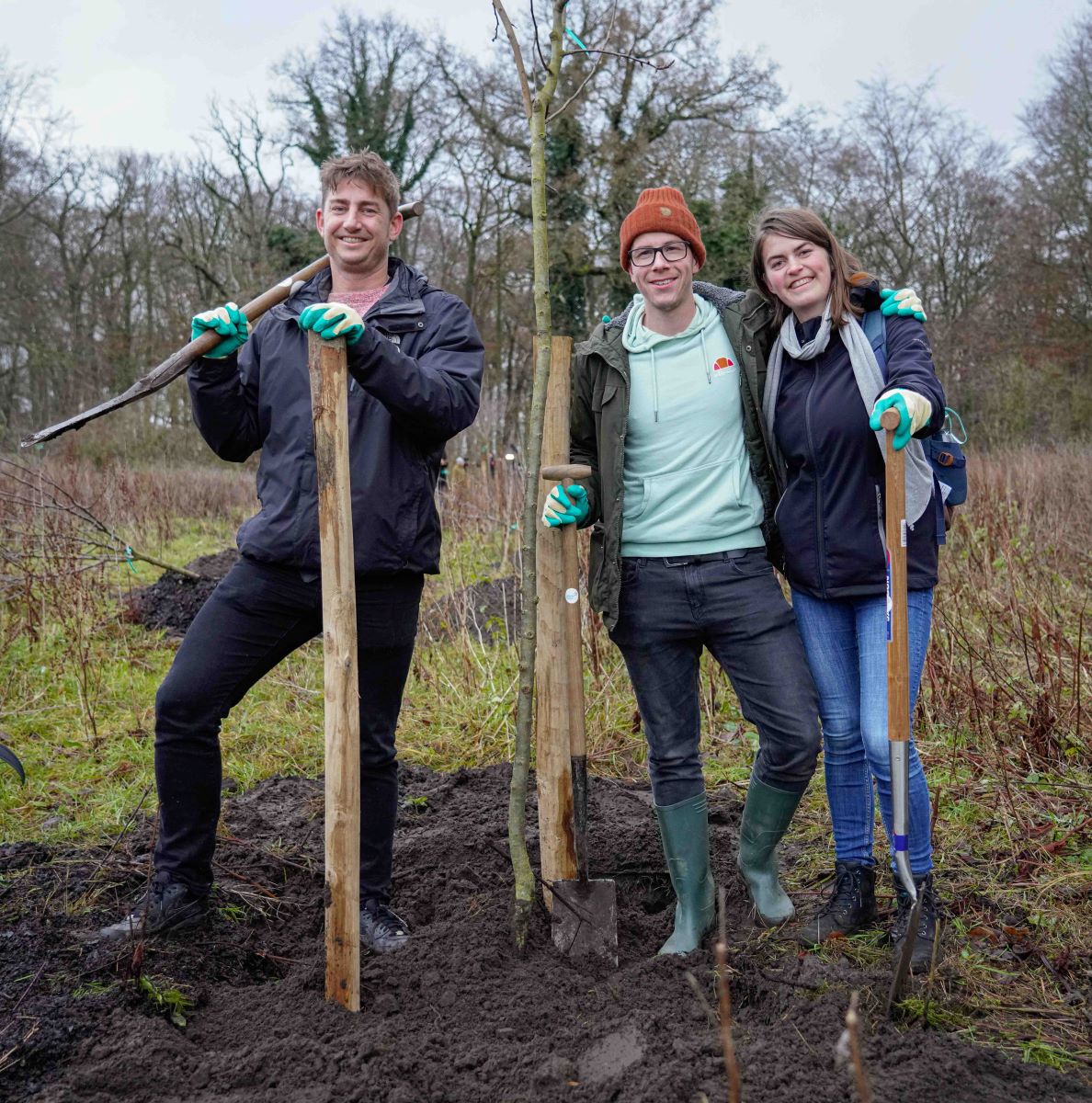 De allereerste bomen Plan Boom geplant